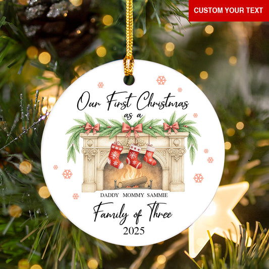 Personalised First Christmas as a Family of 4 Ornament, Baby First Christmas Tree Ornament, 1st Xmas Ornament 2025