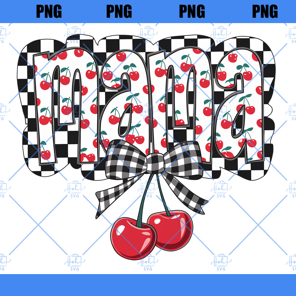 Cherry Bow Coquette Mama PNG, Mom Coquette Png, Soft Girl Aesthetic Shirt Sublimation Design, Mother's Day Girly Ribbon PNG Digital Download