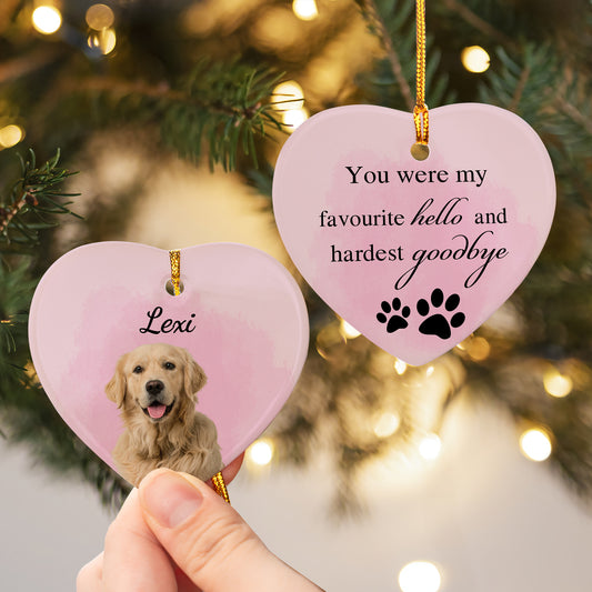 Personalized Pet Watercolor Ornament Using Pet's Photo + Name - Custom Ornament Christmas Dog Ornament Personalized Dog Ornament Custom Dog