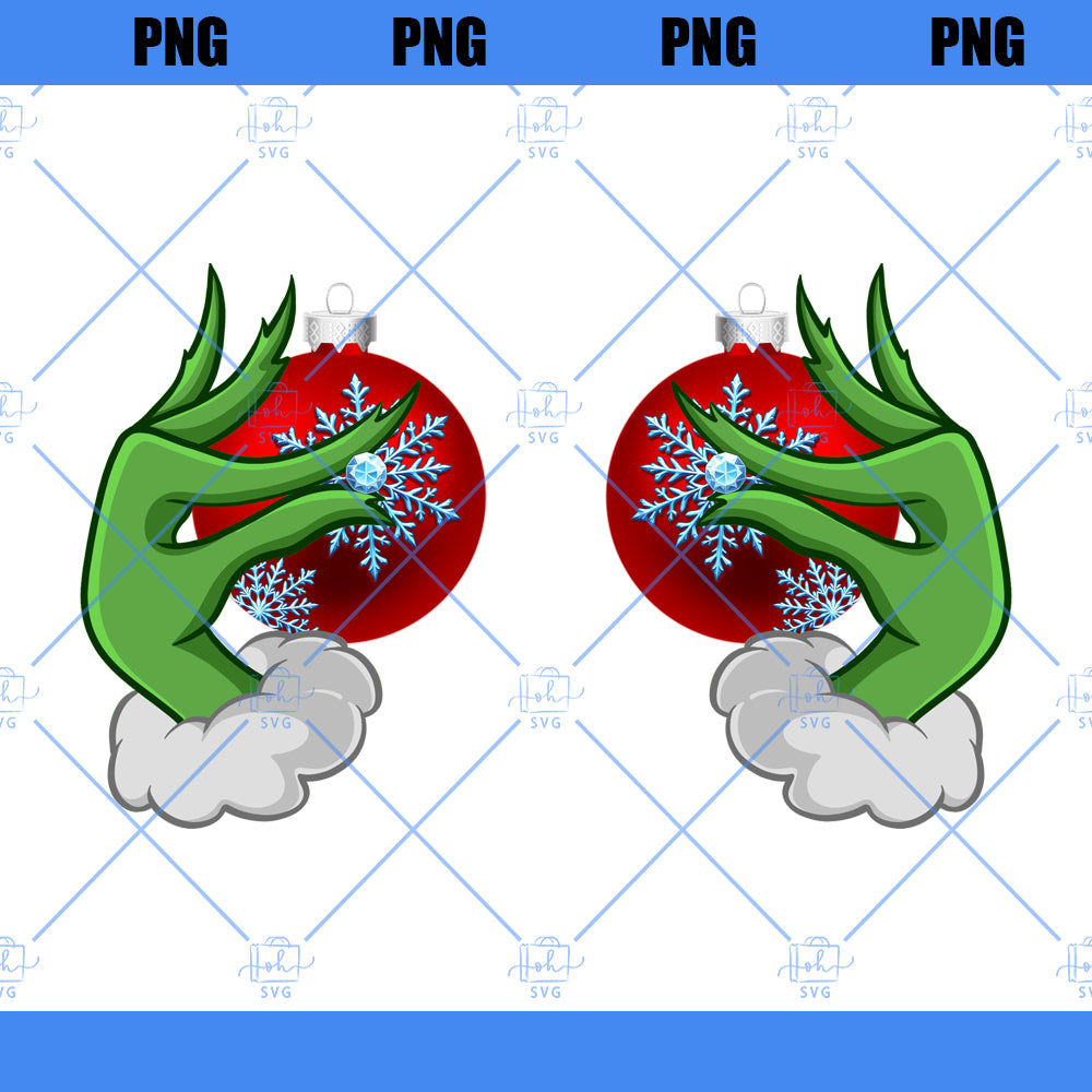 Funny Grinch Hands Ornaments PNG, Merry Christmas PNG, Sublimation Christmas PNG, Grinchmas PNG