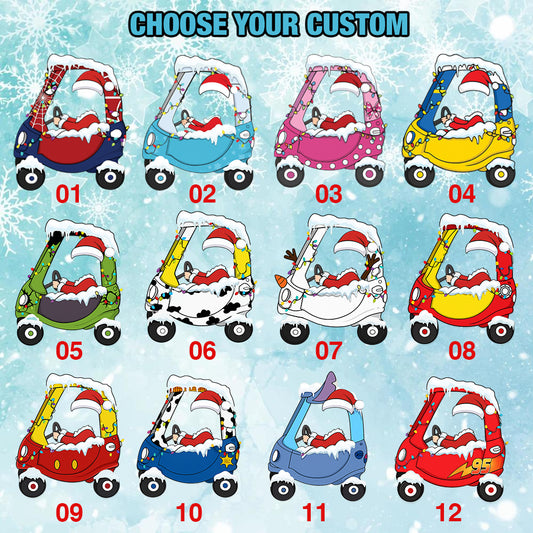 Custom Photo Gift For Kid Car Christmas Ornament, Personalized Photo Baby Family Ornament, Kids Name Christmas Ornament