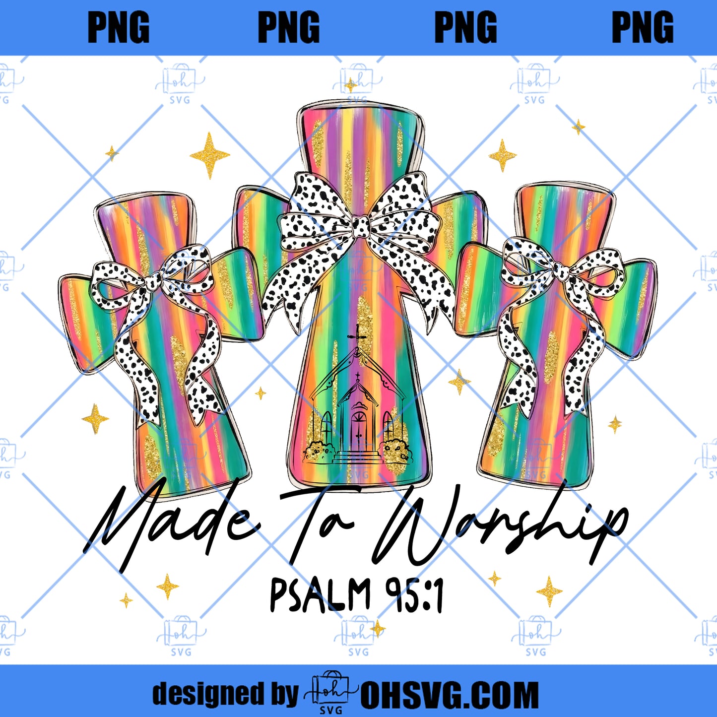 Made To Worship PNG, Christian Bible Verse Design, Colorful Faith Shirt Graphic (Digital Download)