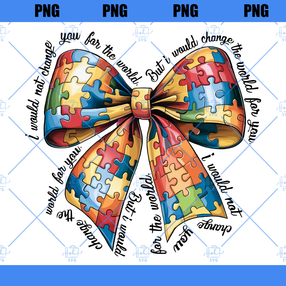 Austim Bow, Autism Png, Autism Awareness Png, Coquette Bow png, Austism Ribbon Png, Autism Design, Sublimation Design, Sublimate Design