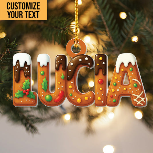 Custom Gingerbread Alphabet Ornaments, Personalised Christmas Decorations, Personalised Christmas Baubles, Christmas Name Tags, Kids Gifts
