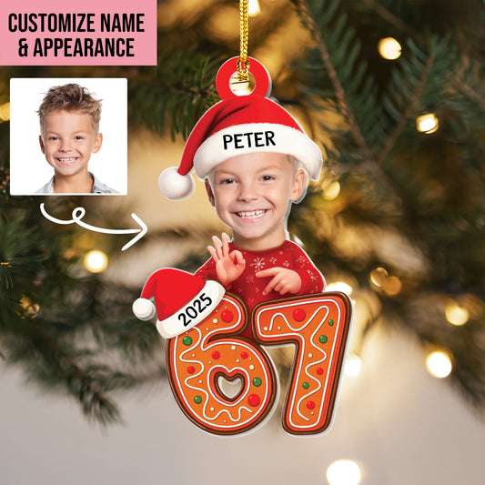 Personalized Six Seven Christmas Ornament, Six Seven Meme Ornament