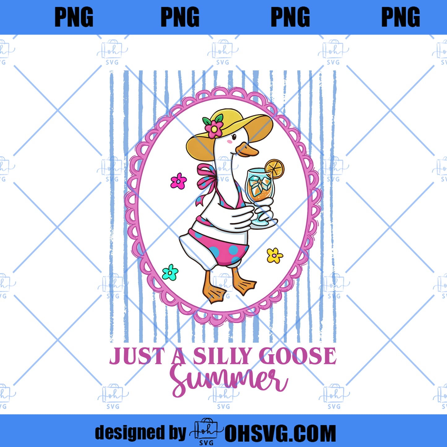 Summer Goose PNG, Beach Goose Shirt Design, Preppy Summer Aesthetic Graphic
