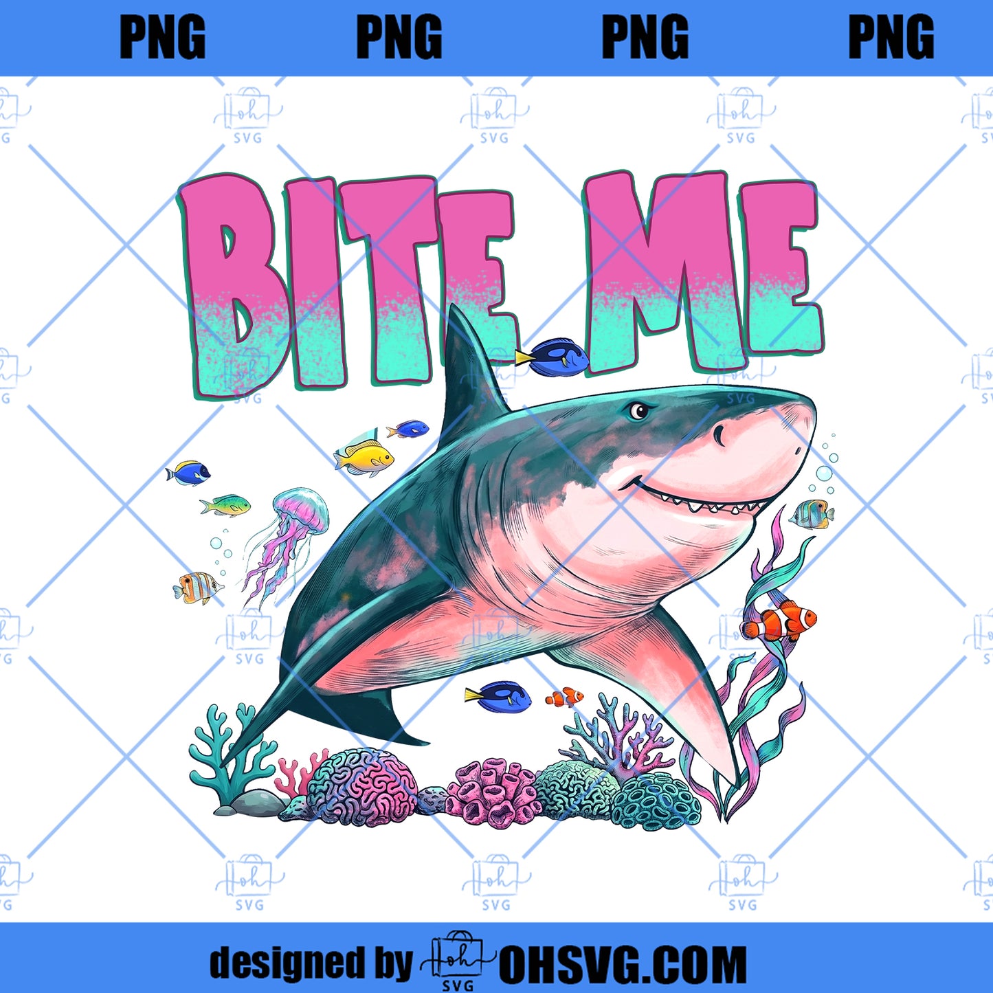 Bite Me Shark Png, Funny Beach Shirt Design, Great White Shark Png, Summer Cruise Sublimation, Trending Ocean Graphic
