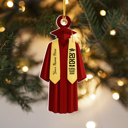 Personalized Graduation 2025 Ornament, Custom School Graduation Ornament Gift, Graduation Gown Ornament, 2025 College Graduation, Grad Gift