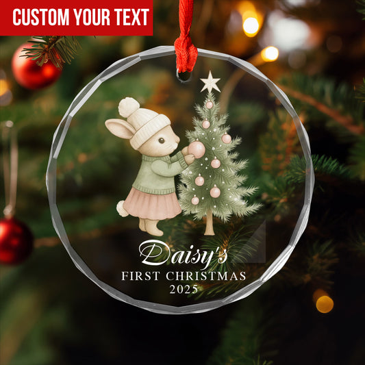 Baby Girl First Christmas Ornament, Personalized Baby Christmas Ornament, Baby's First Christmas, Custom Baby Ornament, Christmas Keepsake