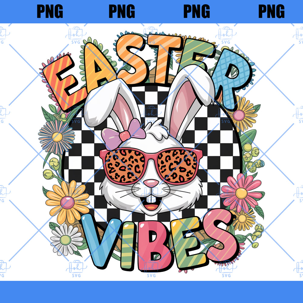Easter Vibes Rainbow Bunny Png, Coquette Bunny Png, Easter Glitter Brushstroke Girl Png, Happy Easter Png, Sublimation Design, Digital