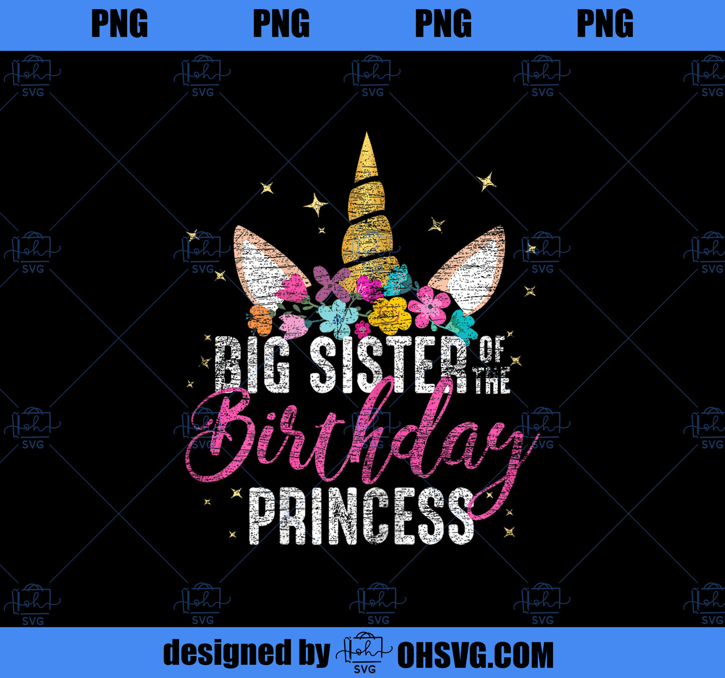 Big Sister Of The Birthday Princess Gift Unicorn Birthday PNG, Magic Unicorn PNG, Unicorn PNG