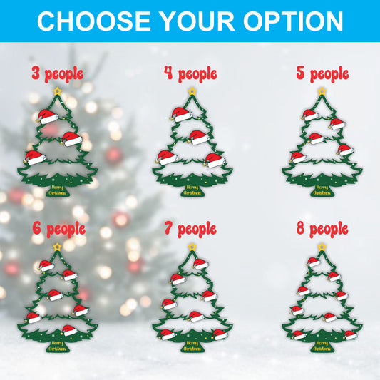 2025 Christmas Ornament, Custom Wooden Family Christmas Tree Ornament, Engraved Ornament, Family Christmas Gift, Holiday Ornament