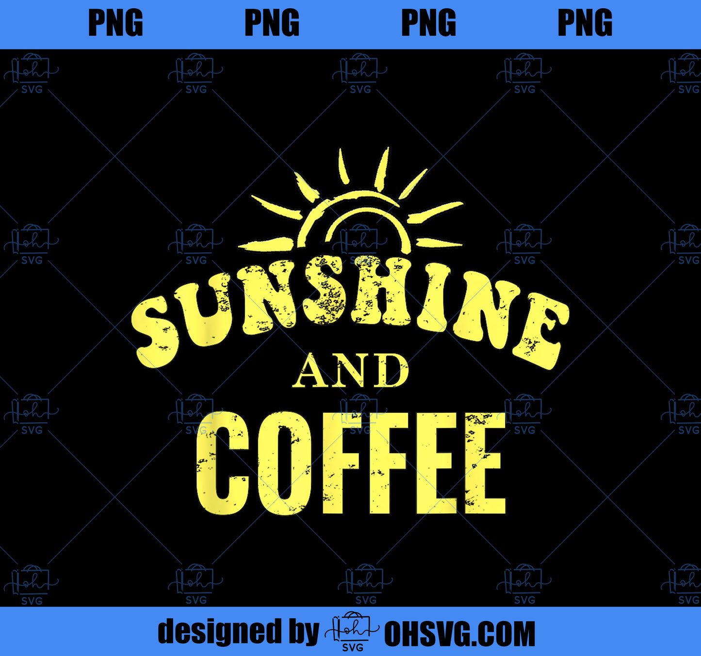 Coffee Lovers Sunshine and Coffee Retro Style Mothers Day PNG, Mom PNG, Mothers Day PNG
