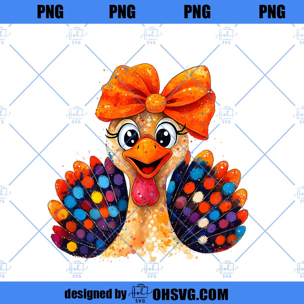 Coquette Turkey PNG, Fall turkey png, Girls fall png, Thanksgiving Fun png, Fall design png, Fall coquette png