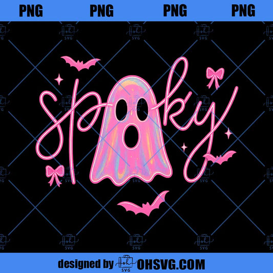 Cute Pink Neon Spooky Ghost Png