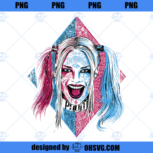 DC Suicide Squad Harley Quinn Lil Face PNG, Movies PNG, Harley Quinn PNG