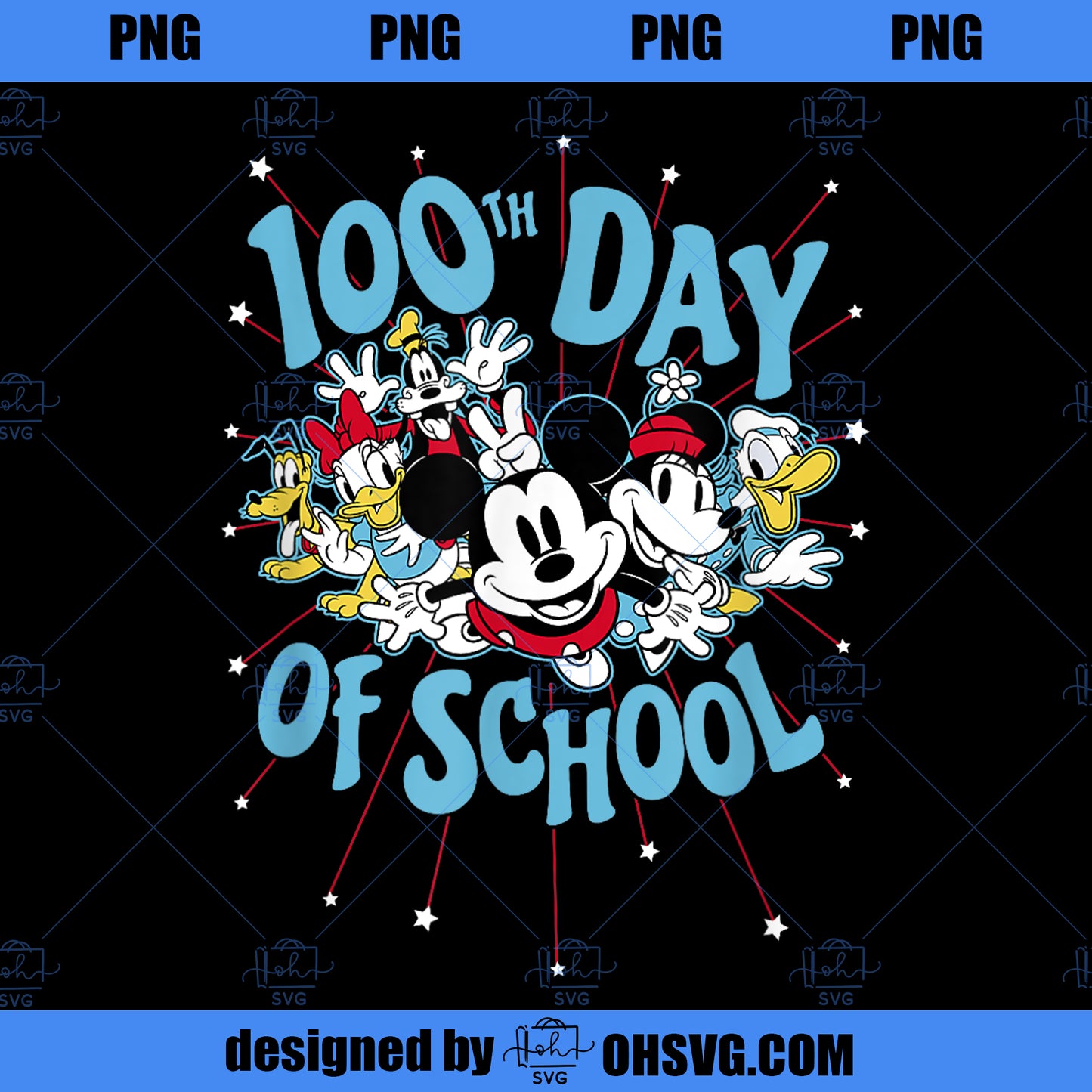 Disney Mickey Friends Group Shot 100th Day Of School PNG, Disney PNG, Disney Mickey PNG