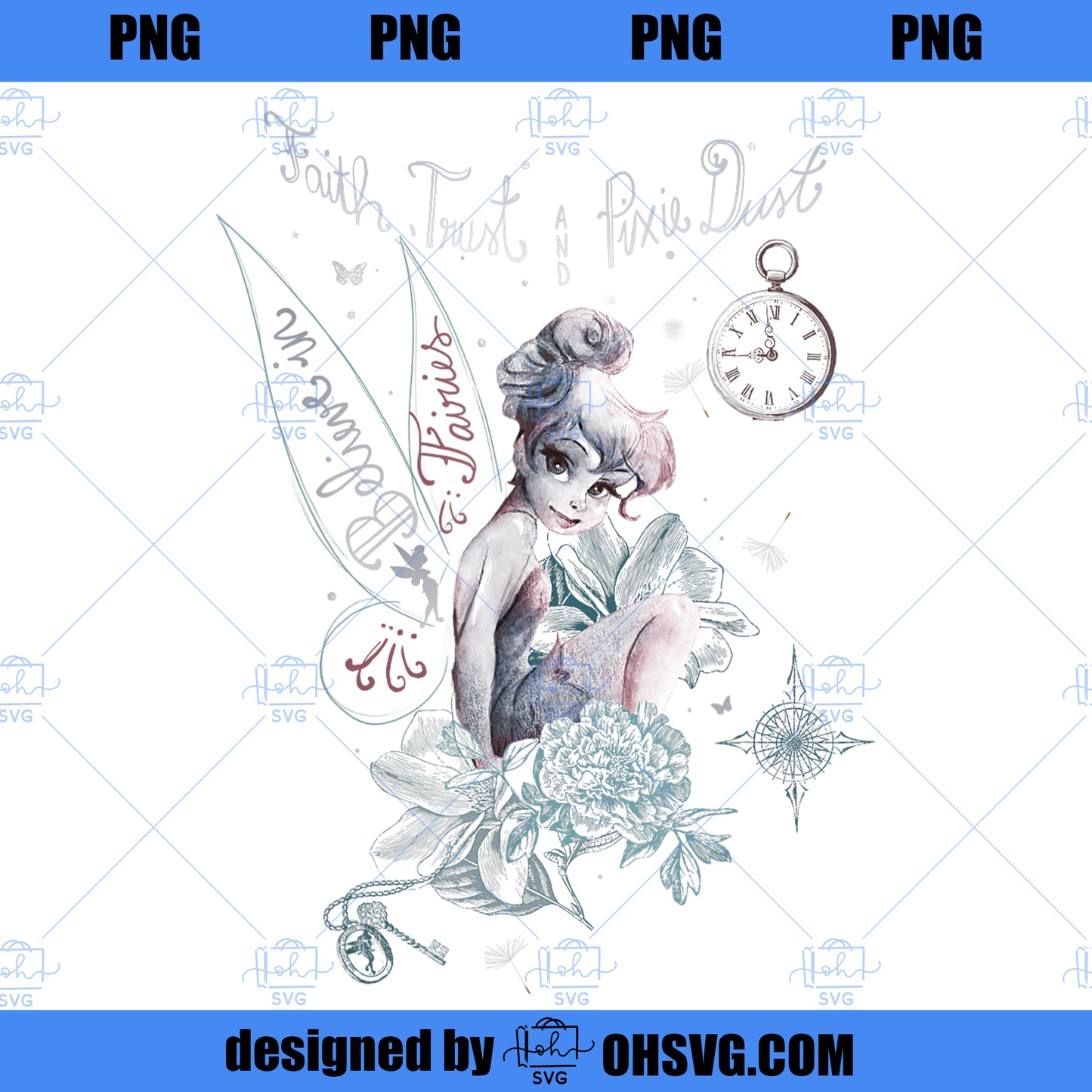Disney Peter Pan Tinker Bell Believe Drawing Portrait PNG, Disney PNG, Tinker Bell PNG