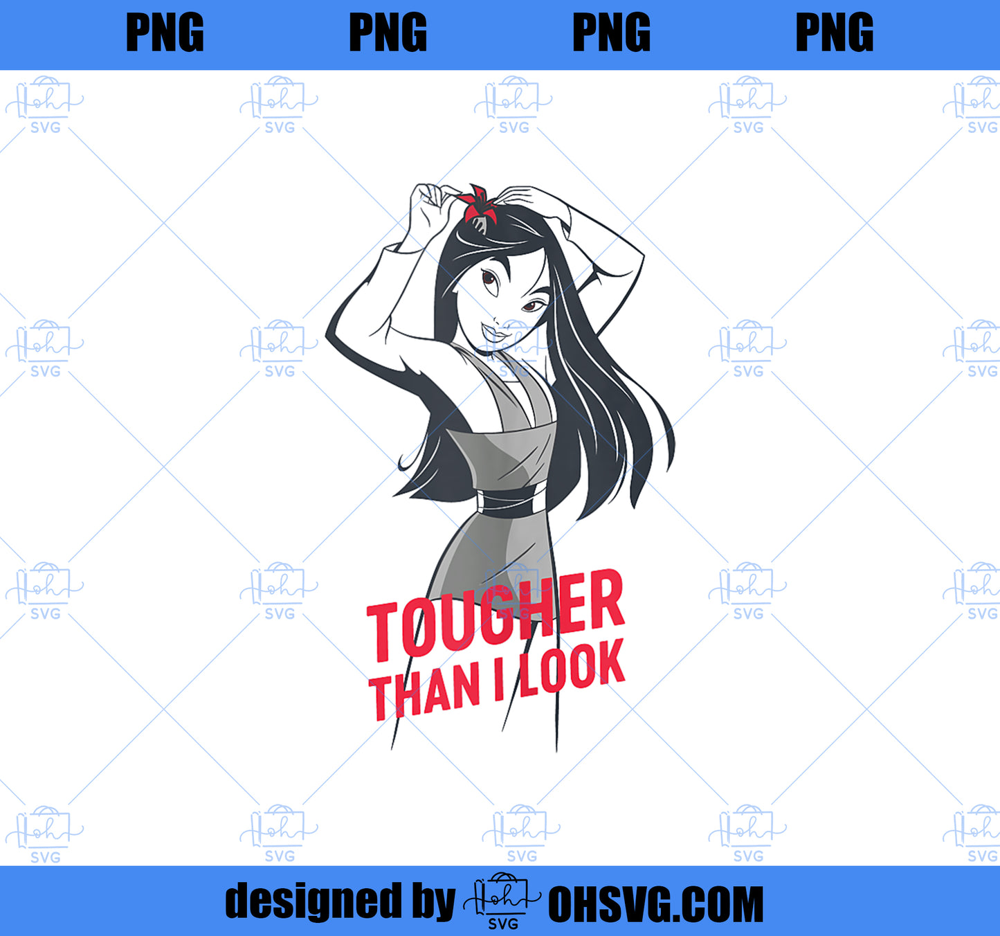 Disney Princess Mulan Tougher Than I Look Tank Top PNG, Disney PNG, Princess PNG
