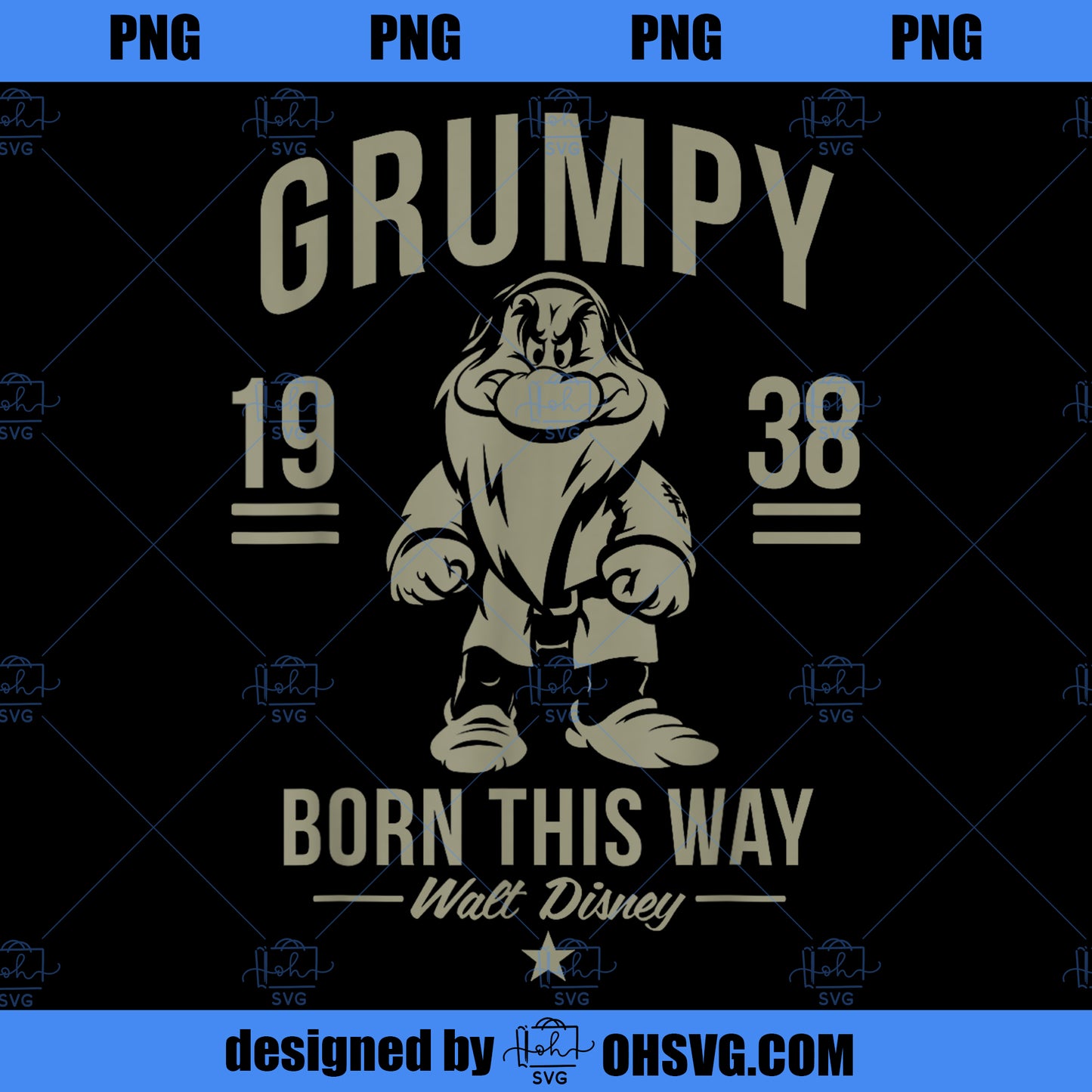 Disney Snow White Grumpy Born This Way 1938 PNG, Disney PNG, Snow White PNG