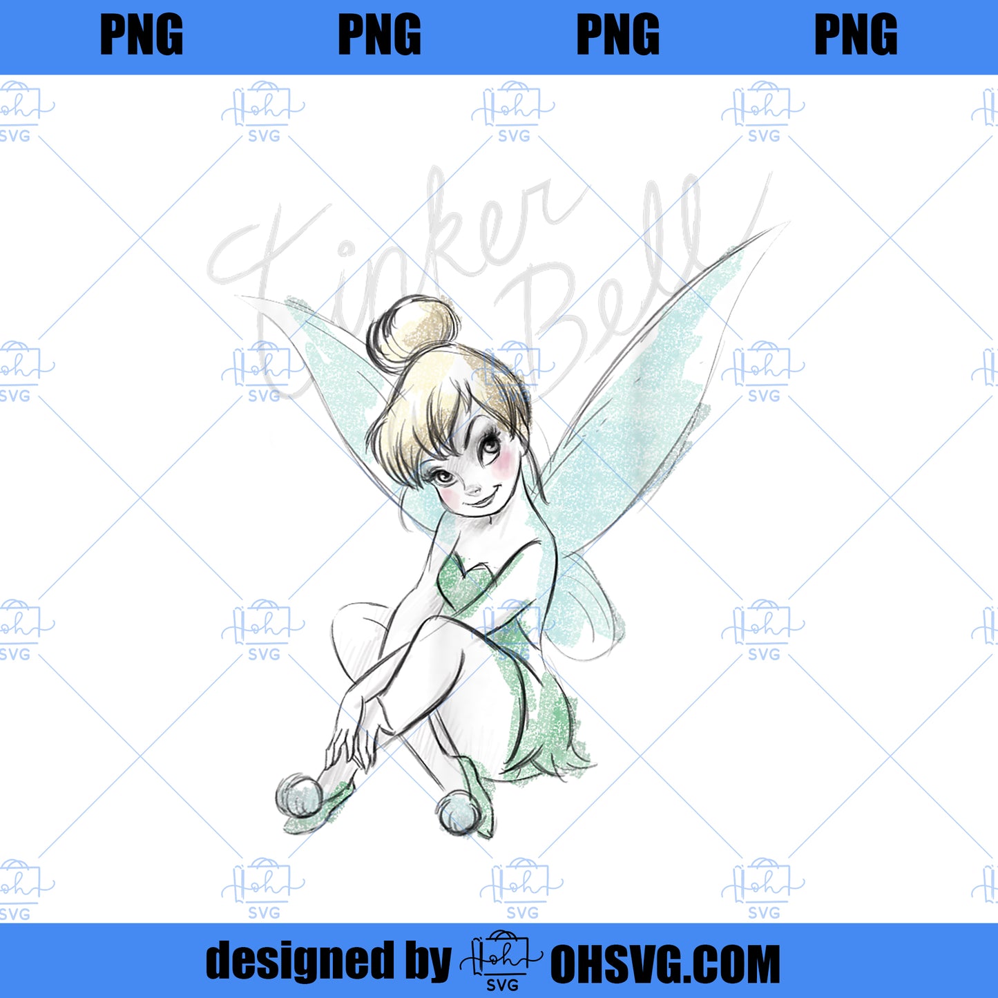 Disney Tinker Bell Sitting PNG, Disney PNG, Tinker Bell PNG