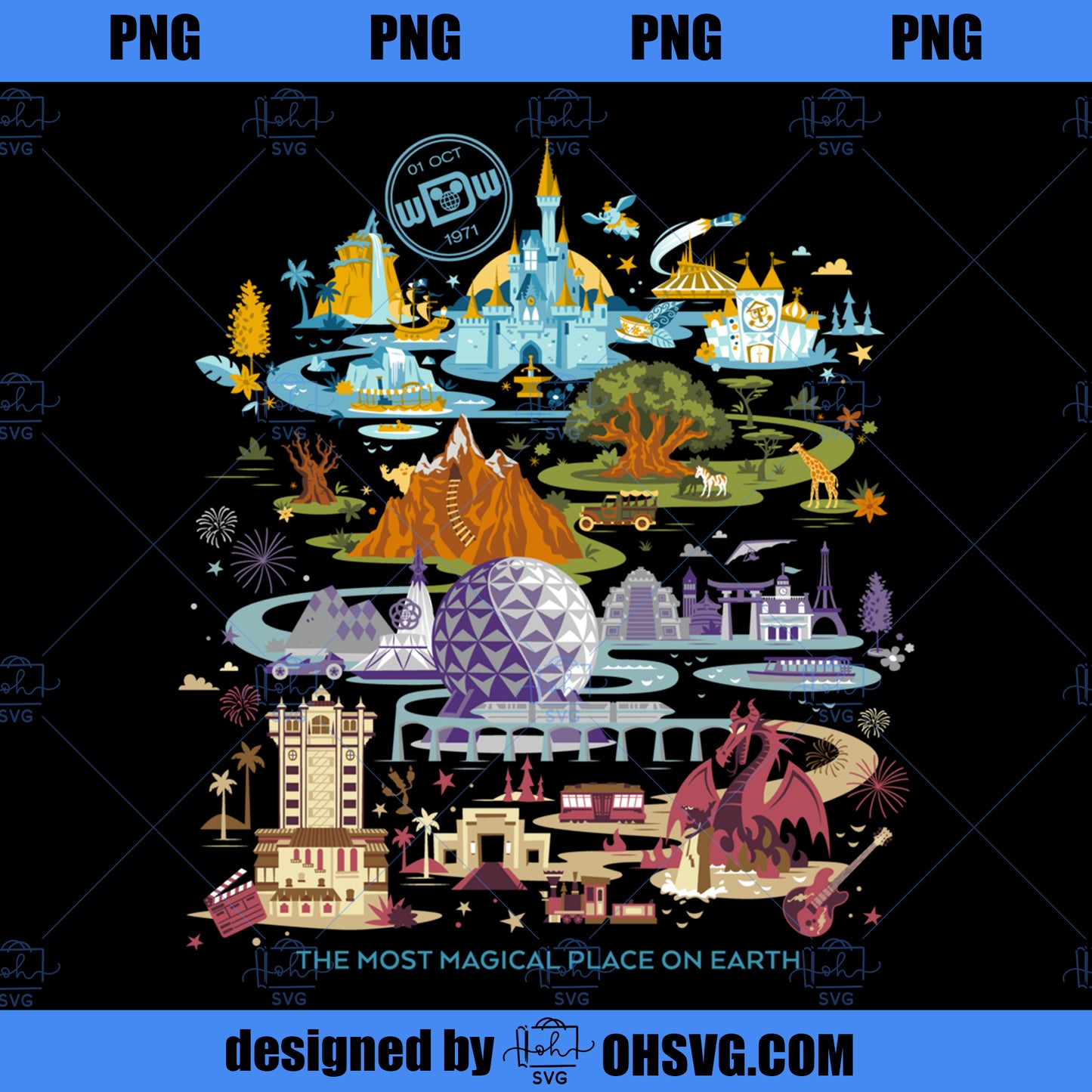 Disney Walt Disney World 50th Anniversary PNG, Disney PNG, Walt Disney PNG