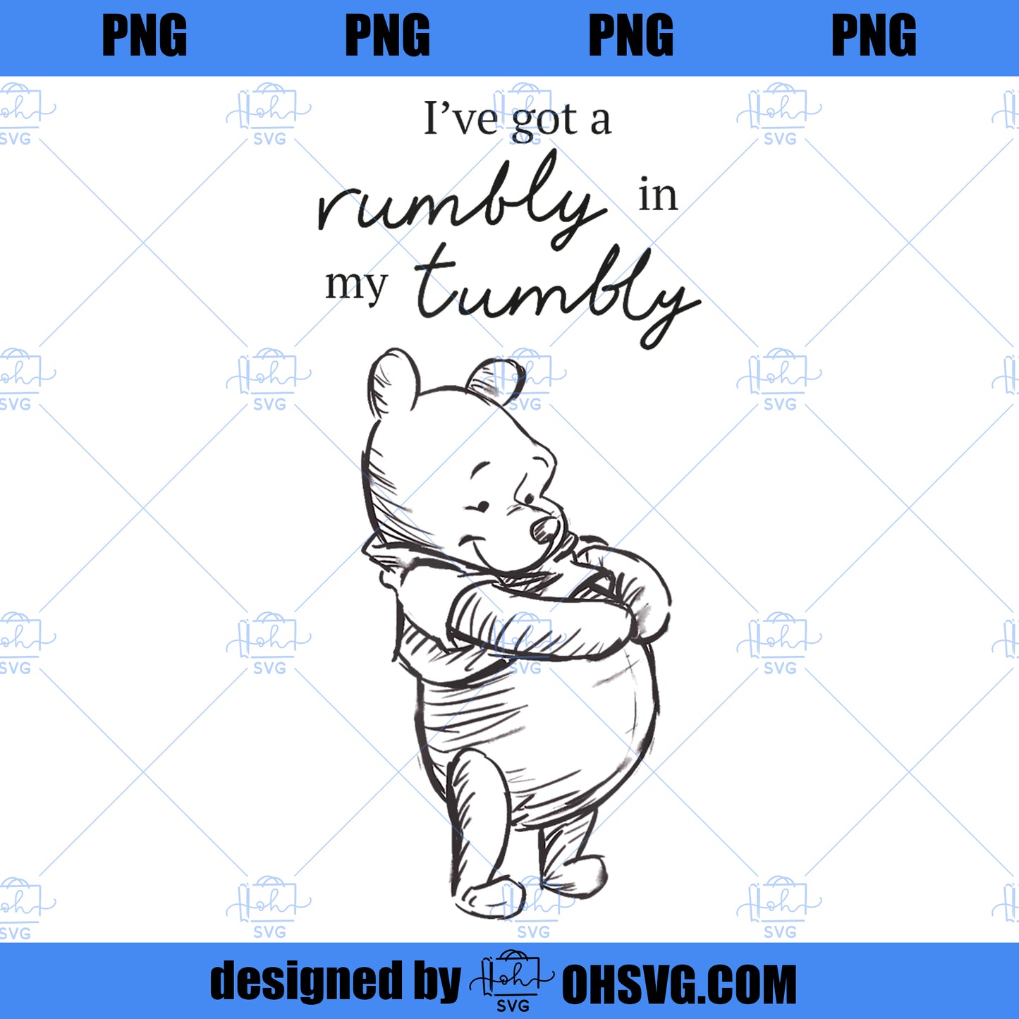 Disney Winnie The Pooh Ive Got A Rumbly In My Tumbly Logo PNG, Disney PNG, The Pooh PNG