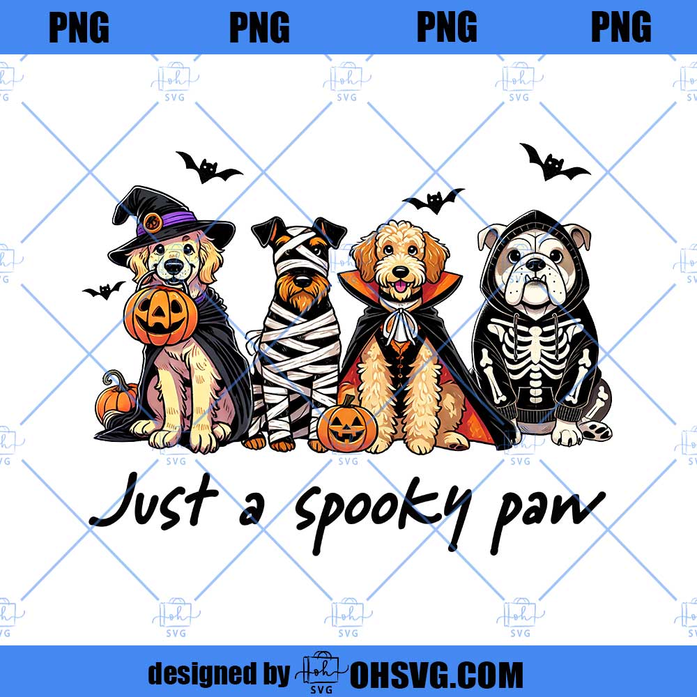 Dog Halloween Just a Spooky Paw Png