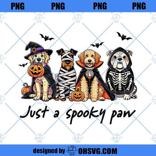 Dog Halloween Just a Spooky Paw Png