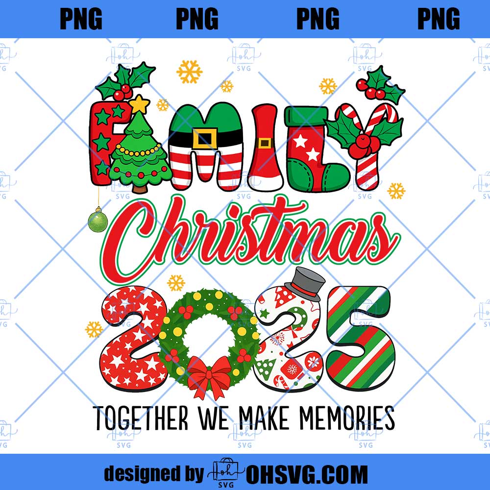 Family Christmas 2025 PNG- Matching Holiday Shirt Design (Digital Download)