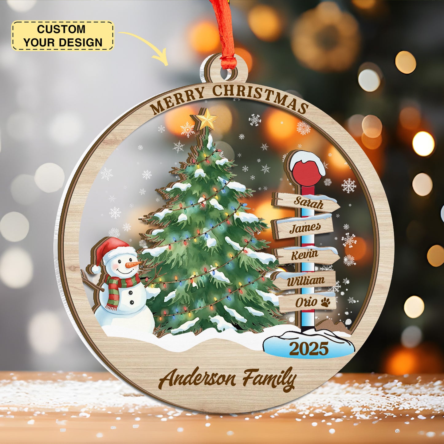 Family Name Christmas Tree Ornaments, Personalized Family Name Ornament, Christmas Tree Ornament Family Names 2025, Holiday Keepsake