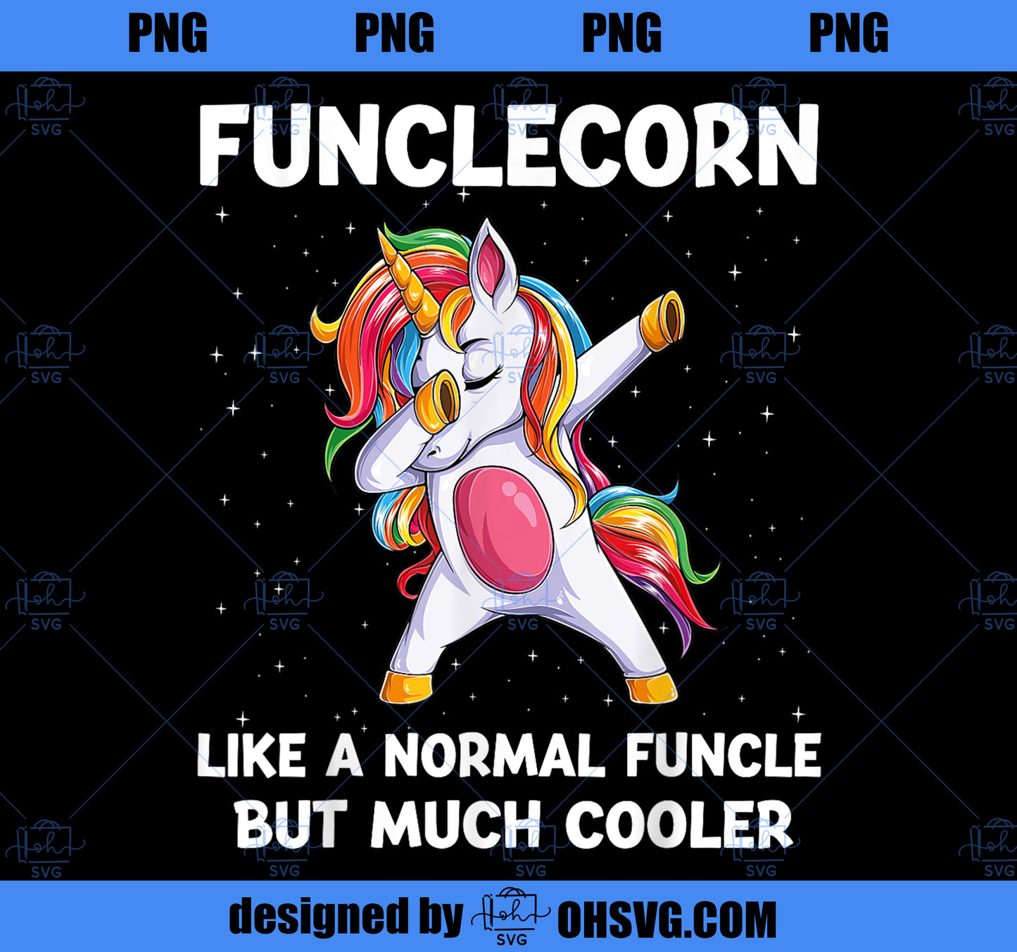 FuncleCorn uncle Unicorn Birthday Family Matching Bday PNG, Magic Unicorn PNG, Unicorn PNG