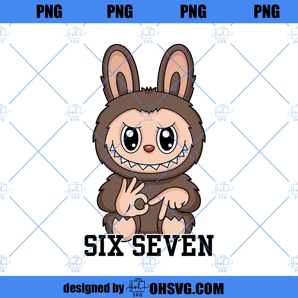 Funny 67 Labubu Png, 67 Trend Social Media