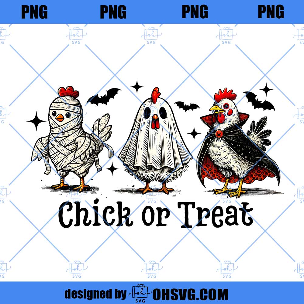 Funny Halloween Chicken Chick or Treat PNG