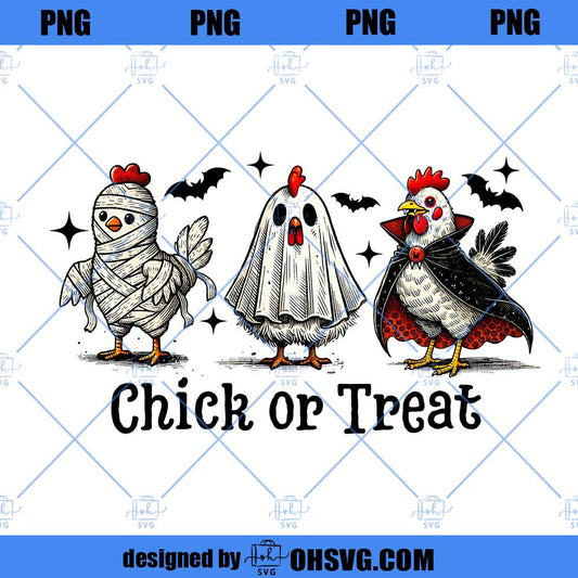 Funny Halloween Chicken Chick or Treat PNG