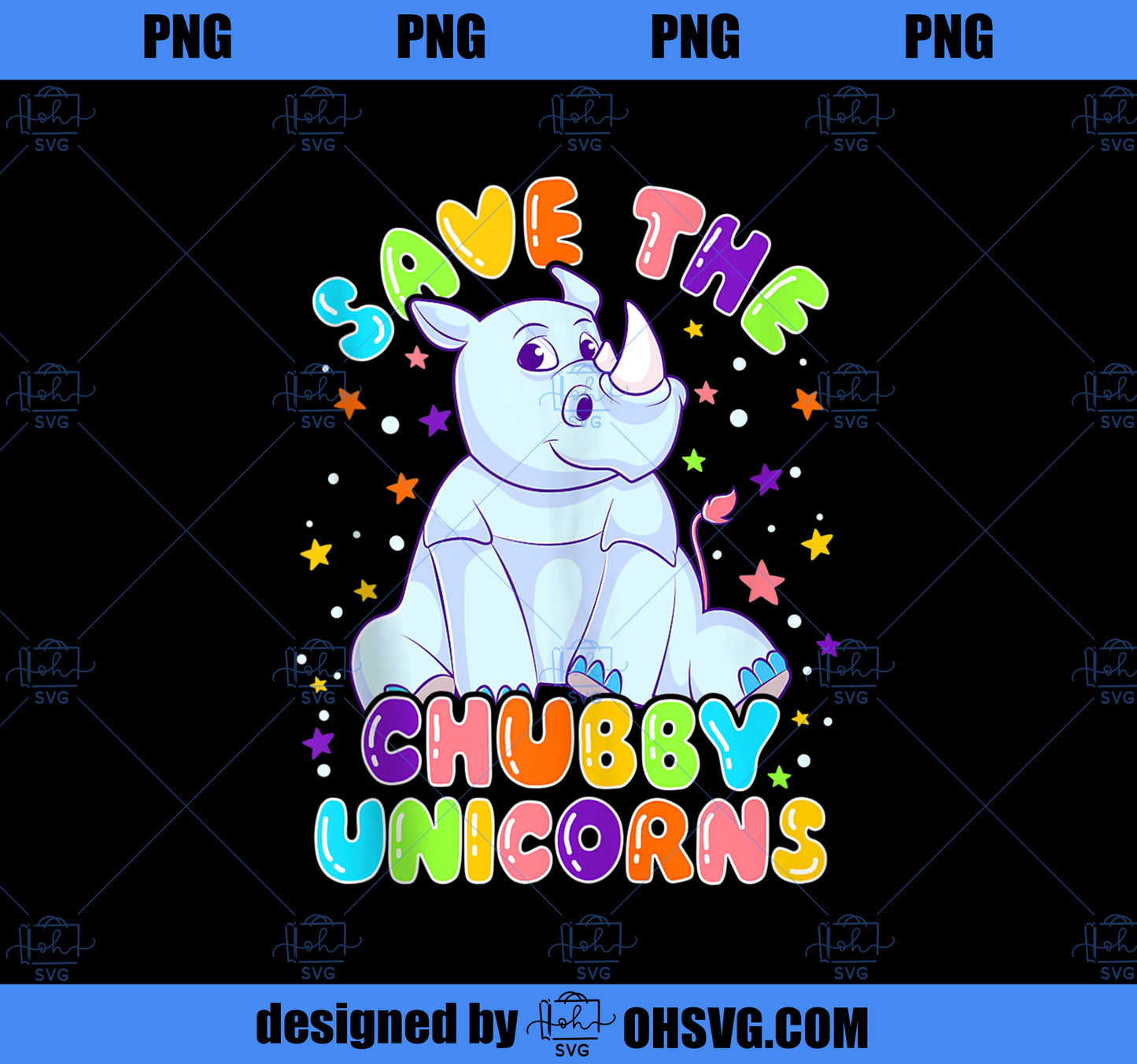 Funny Rhinoceros Rhino Save The Chubby Unicorns PNG, Magic Unicorn PNG, Unicorn PNG