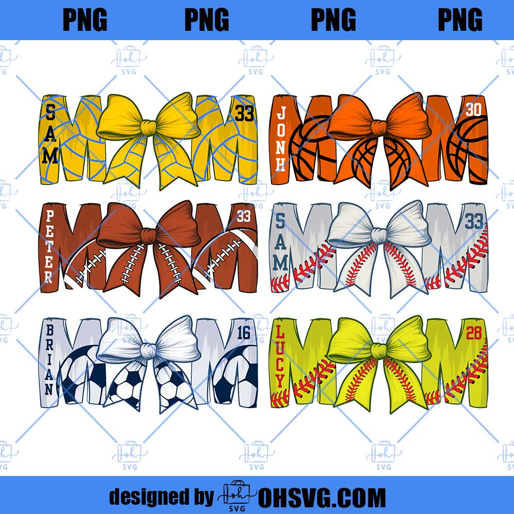 Game Day Png, Custom Baseball Bow Png, Baseball Mom Shirt With Kids Name & Jersey Number Png, Baseball Coquette, Mama Png, Digital Download