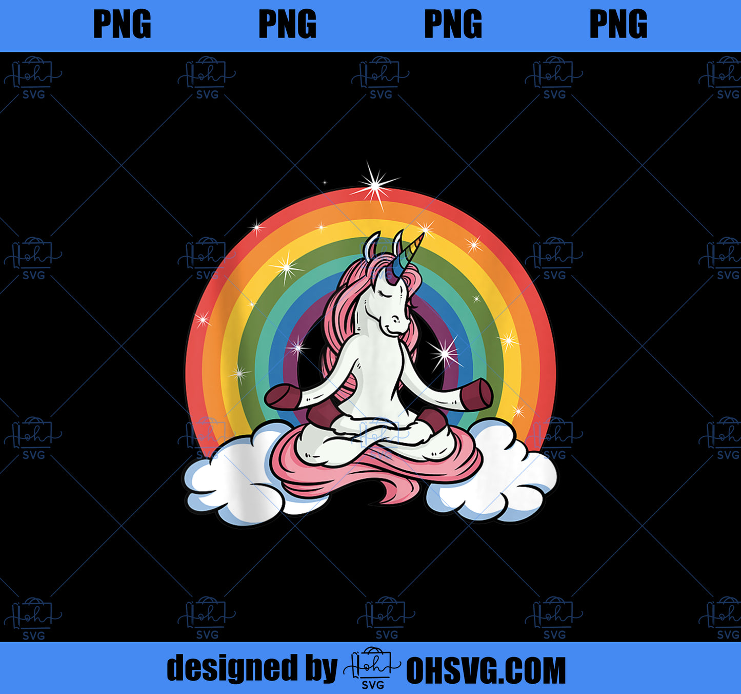Gift for Yogi Meditation Unicorn Doing Yoga PNG, Magic Unicorn PNG, Unicorn PNG