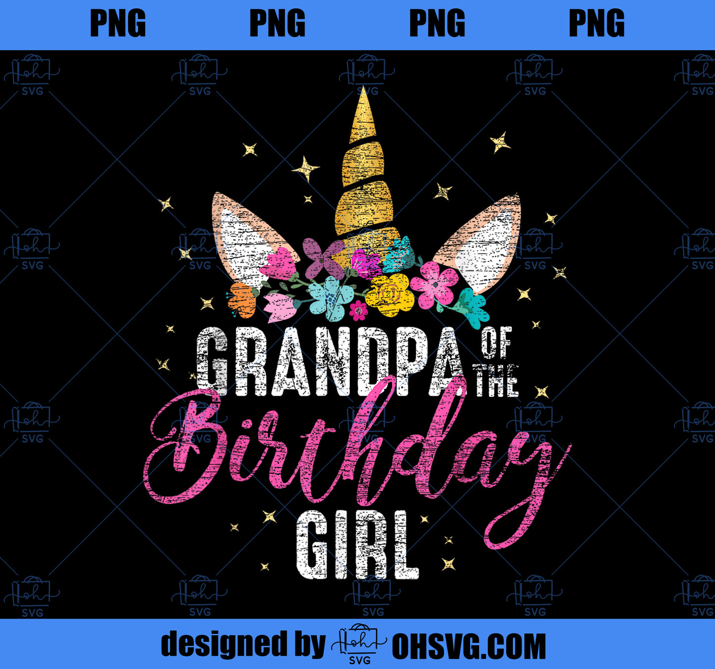 Grandpa Of The Birthday Girl Grandpa Gift Unicorn Birthday PNG, Magic Unicorn PNG, Unicorn PNG