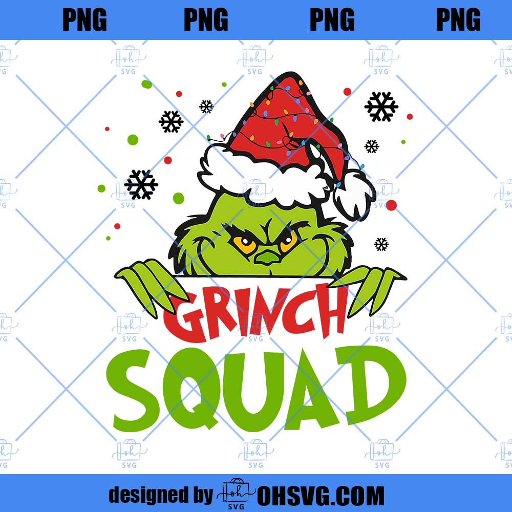 Grinch Squad Christmas PNG, Matching Christmas PNG