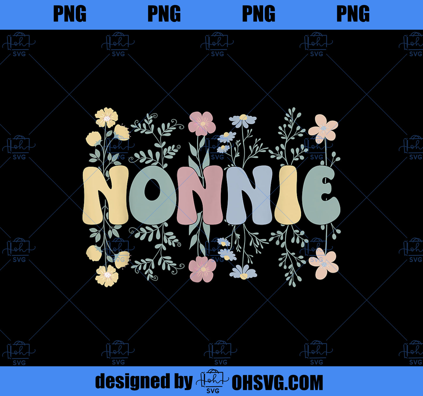 Groovy Nonnie Grandmother Flowers Nonnie Grandma PNG, Mom PNG, Mothers Day PNG