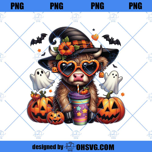 Halloween Highland Cow PNG