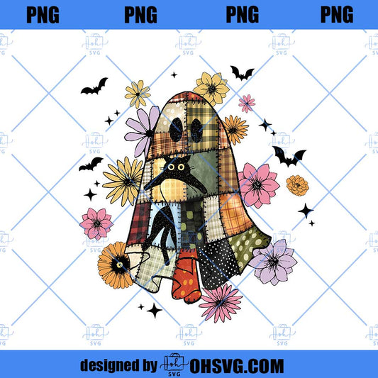 Halloween Patchwork Ghost Png