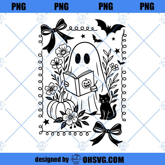 Halloween Svg Ghost Coquette Book Flower