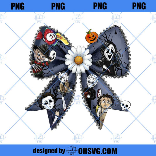 Horror Characters Halloween Bow Png Bundle, Horror Characters Png