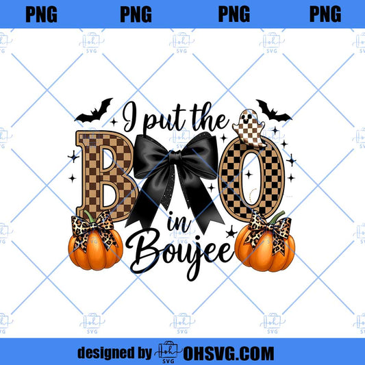 I Put The Boo in Boujee Coquette Halloween PNG