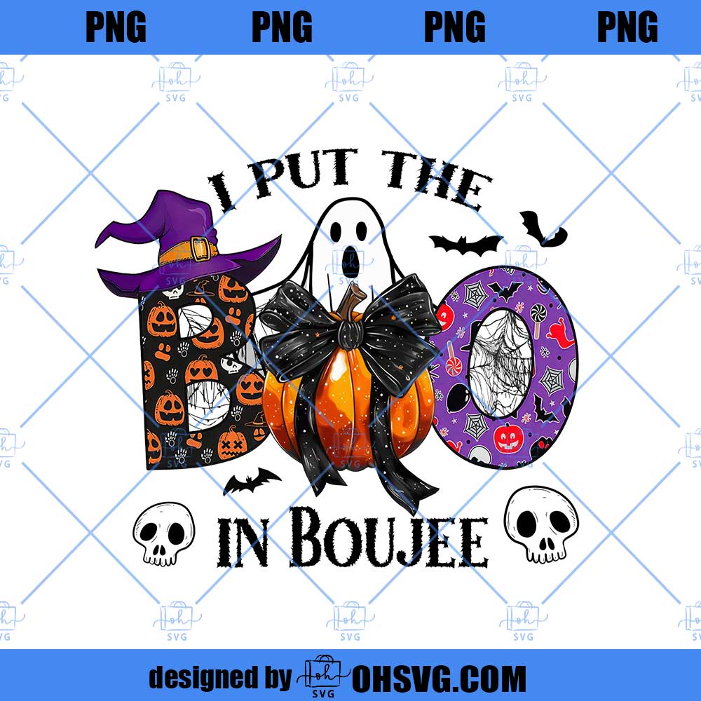 I Put The Boo in Boujee Png, Coquette Halloween PNG