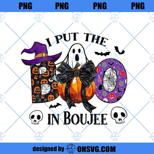 I Put The Boo in Boujee Png, Coquette Halloween PNG