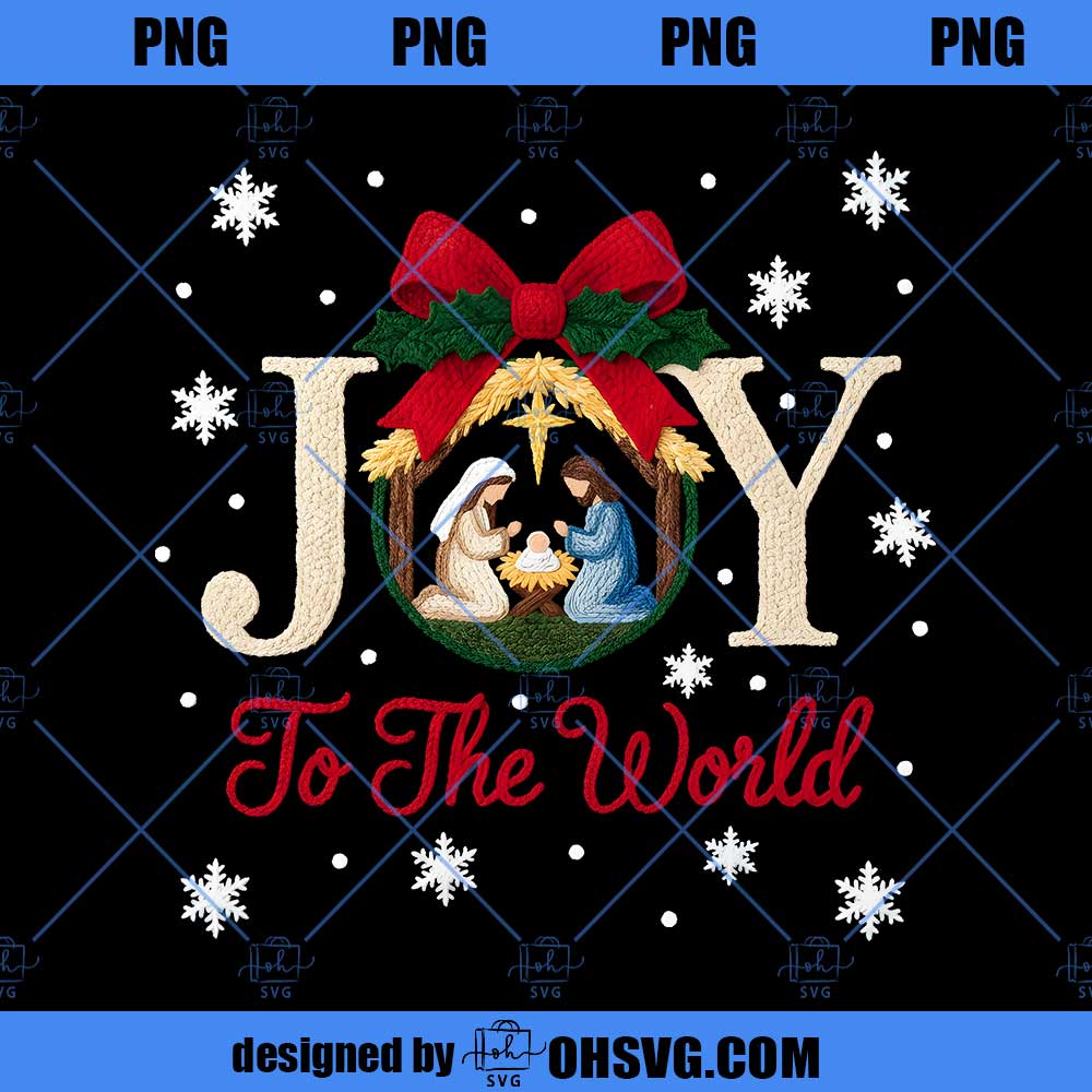 Joy Christmas, Latch Hook Yarn Crochet Jesus Christmas PNG, Preppy Christian Christmas Png, Yarn Jesus For Holiday Xmas Png, Religious PNG