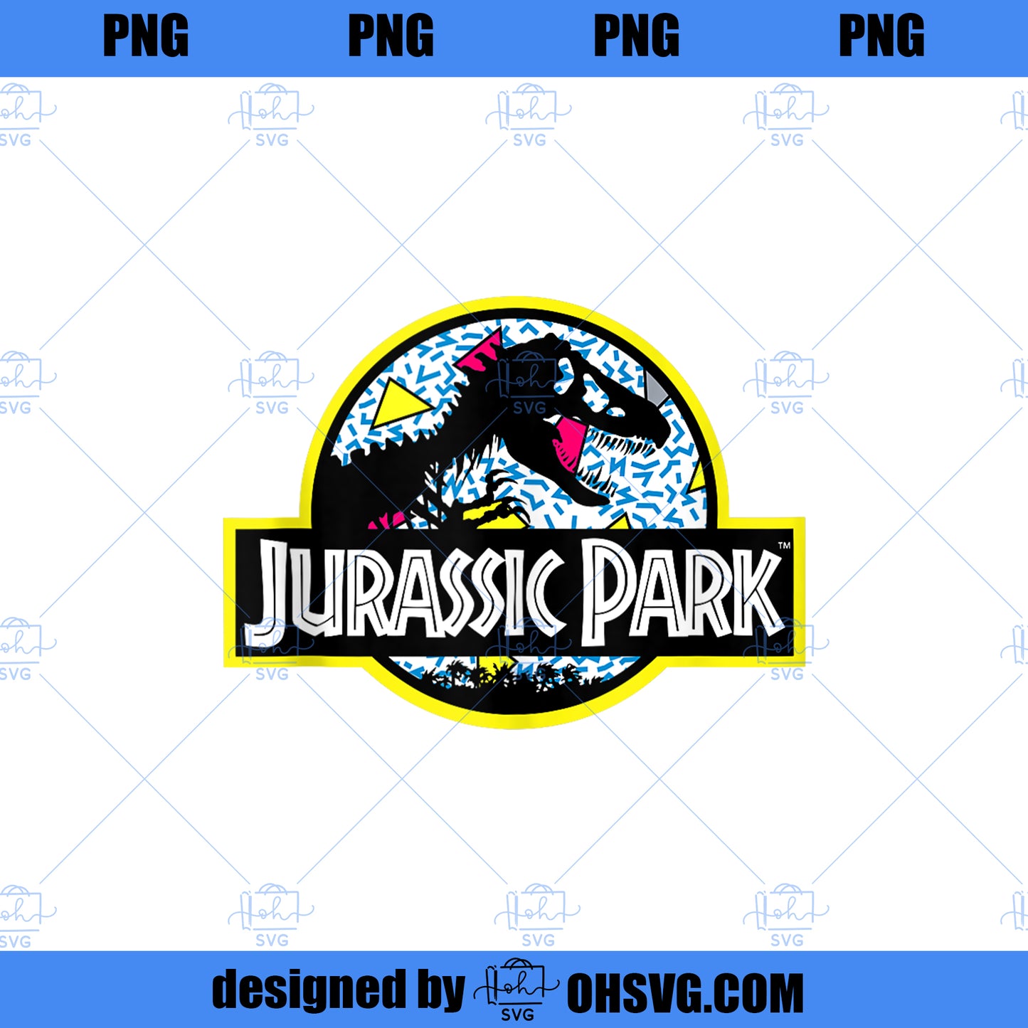 Jurassic Park 90 s Art Style Color Fill Movie Logo PNG, Movies PNG, Jurassic Park PNG